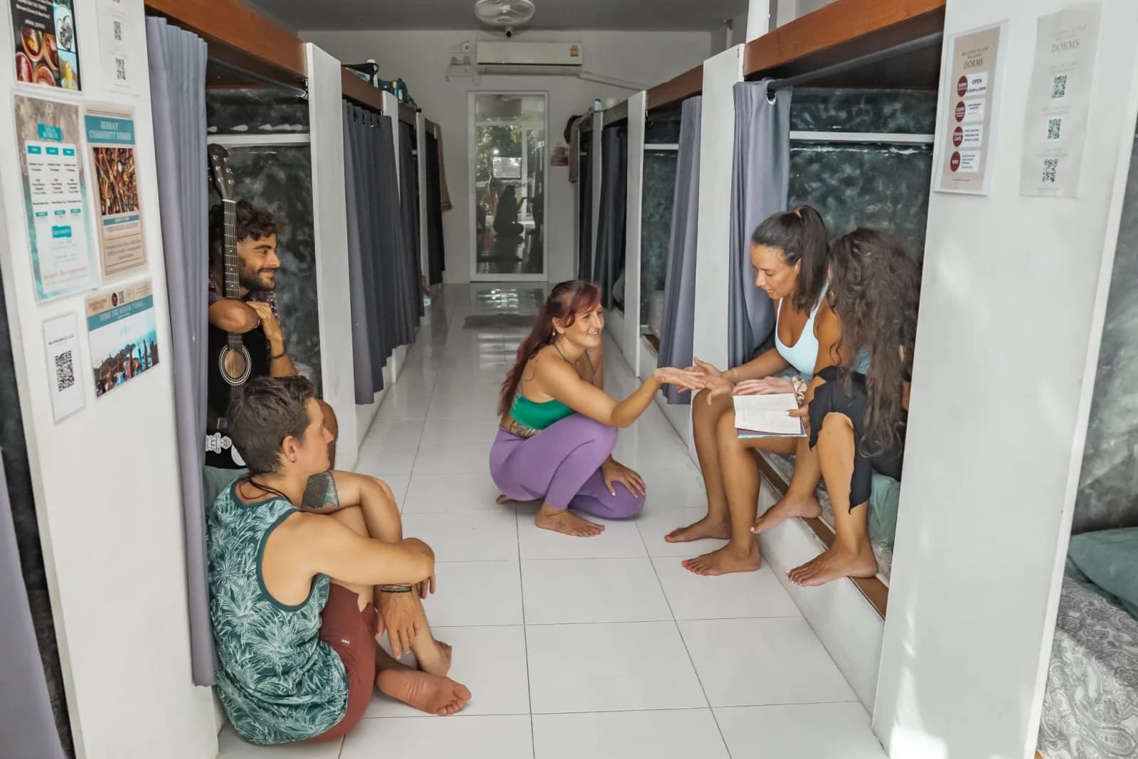 The bright shared wellness dorm at Blue Chitta